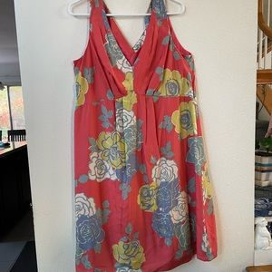 Boden Limited Edition Silk floral v-neck sleeveless dress